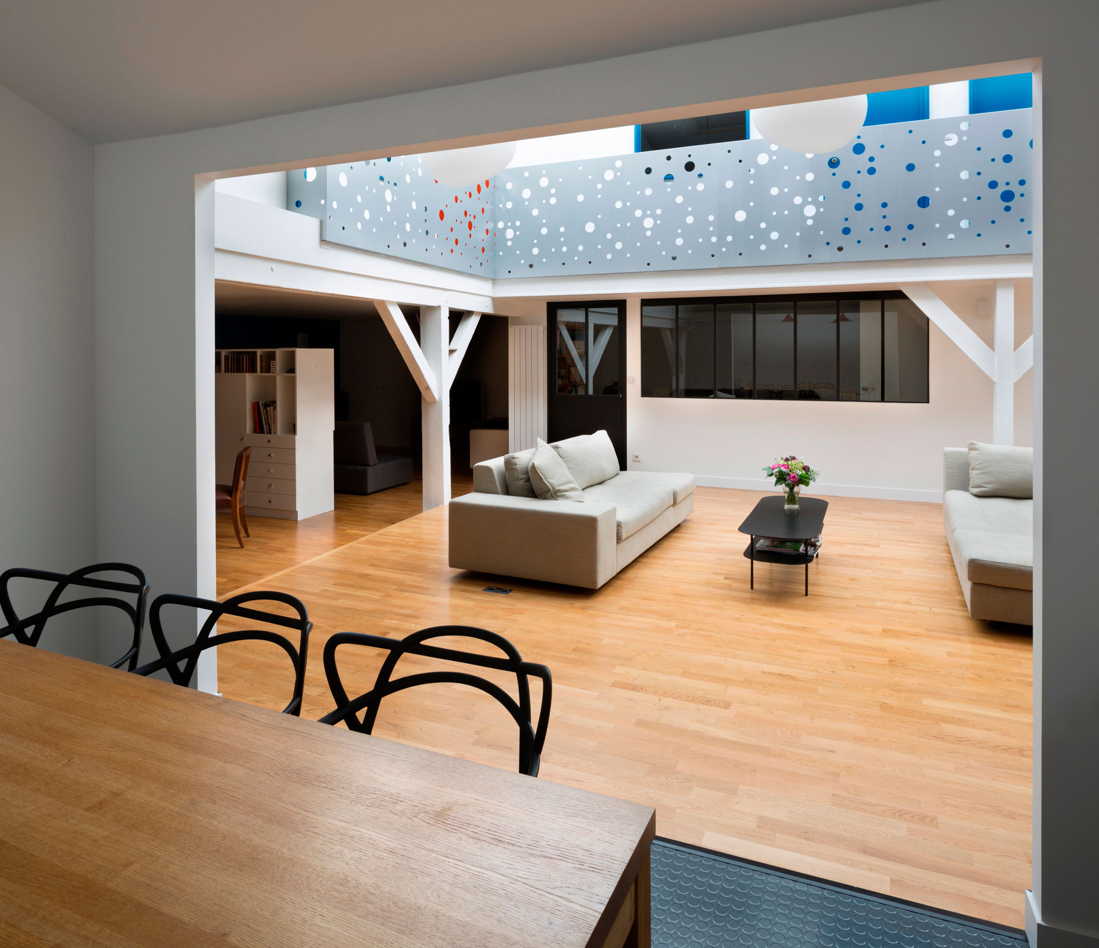 An Old Carpentry Turned into a Colorful Modern Loft with Character in Paris by Agnès et Agnès (7)