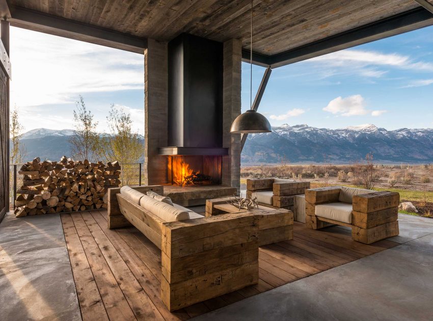 A Beautiful Contemporary Mountain Retreat Blended with Nature for a Couple in Jackson Hole, Wyoming by Pearson Design Group (6)