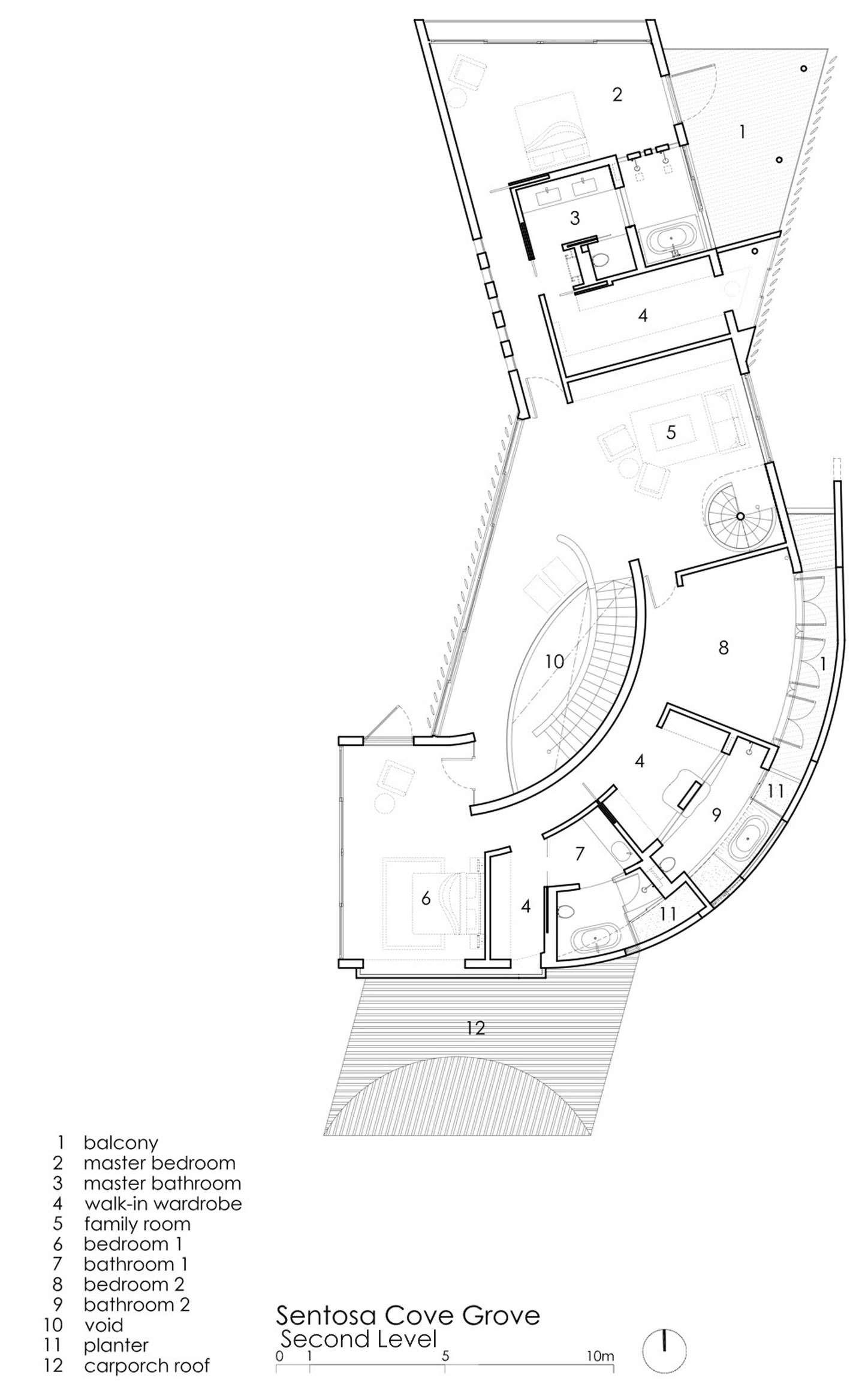 A Beautiful Contemporary Waterfront Home Inspired by the Boomerang Curve in Singapore by Aamer Architects (18)