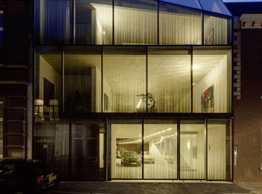 A Beautiful Modern House for a Vintage Car Collector in Maastricht, The Netherlands by Wiel Arets Architects (11)