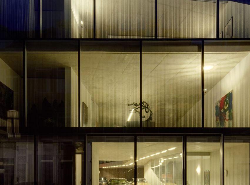 A Beautiful Modern House for a Vintage Car Collector in Maastricht, The Netherlands by Wiel Arets Architects (12)