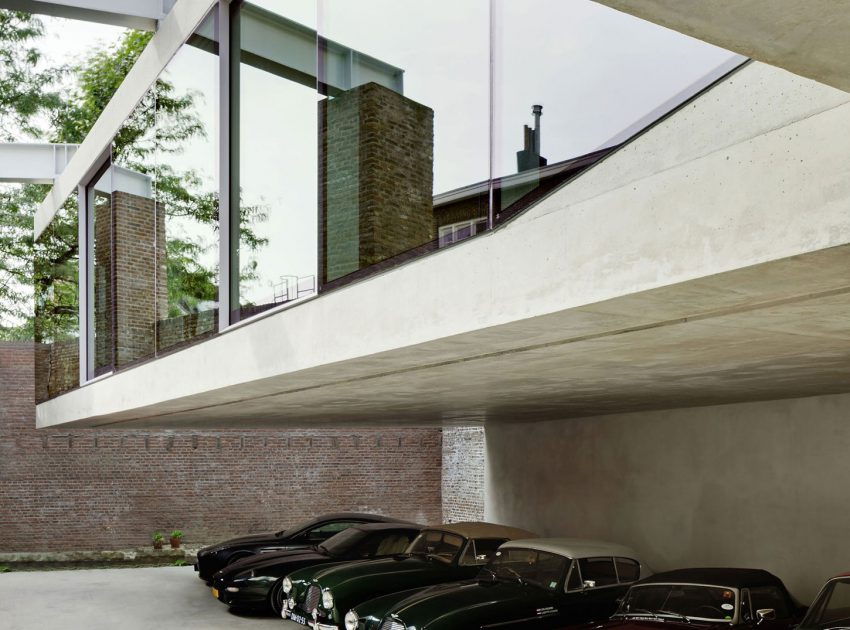 A Beautiful Modern House for a Vintage Car Collector in Maastricht, The Netherlands by Wiel Arets Architects (2)