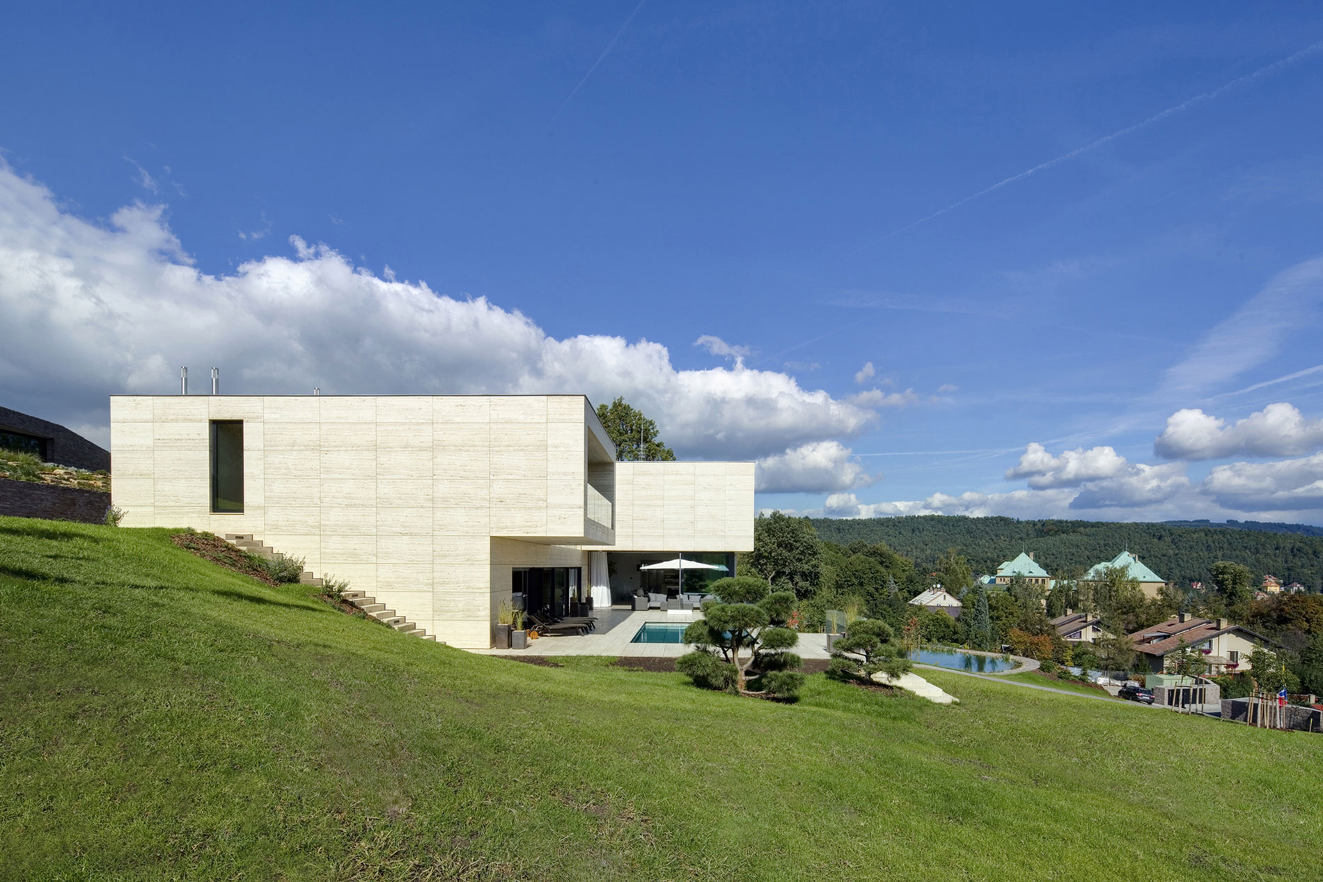 A Beautiful Modern House with Geometric White Exteriors in Děčín, Czech Republic by Studio Pha (2)