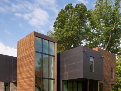 A Bright Contemporary Waterfront Home Overlaps Stone and Glass Volumes in Cabin John by Robert M. Gurney Architect (2)