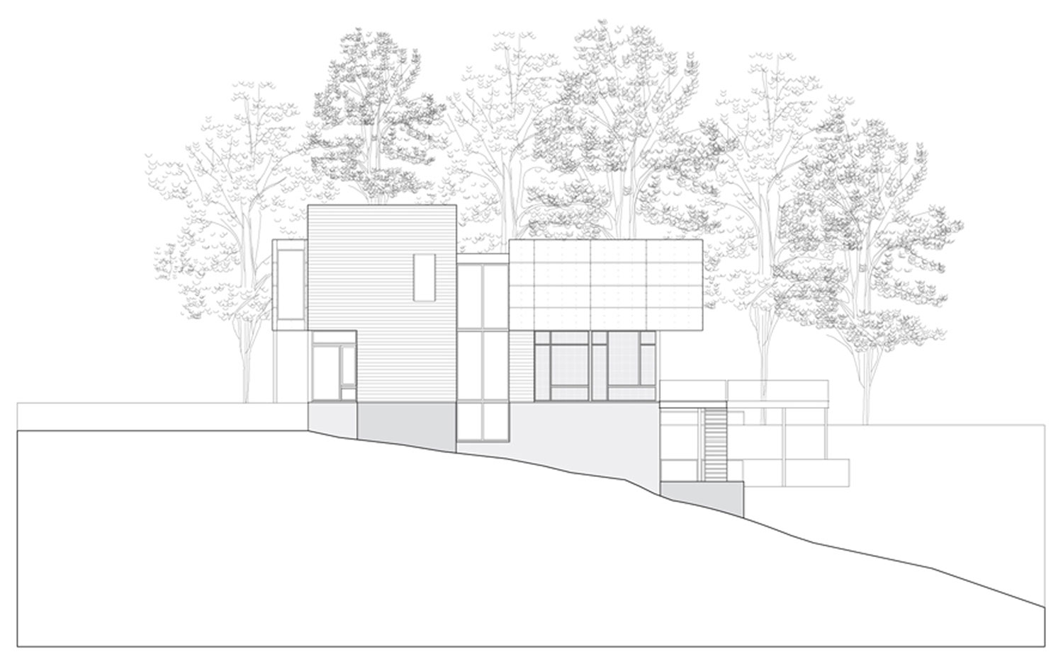 A Bright Contemporary Waterfront Home Overlaps Stone and Glass Volumes in Cabin John by Robert M. Gurney Architect (26)