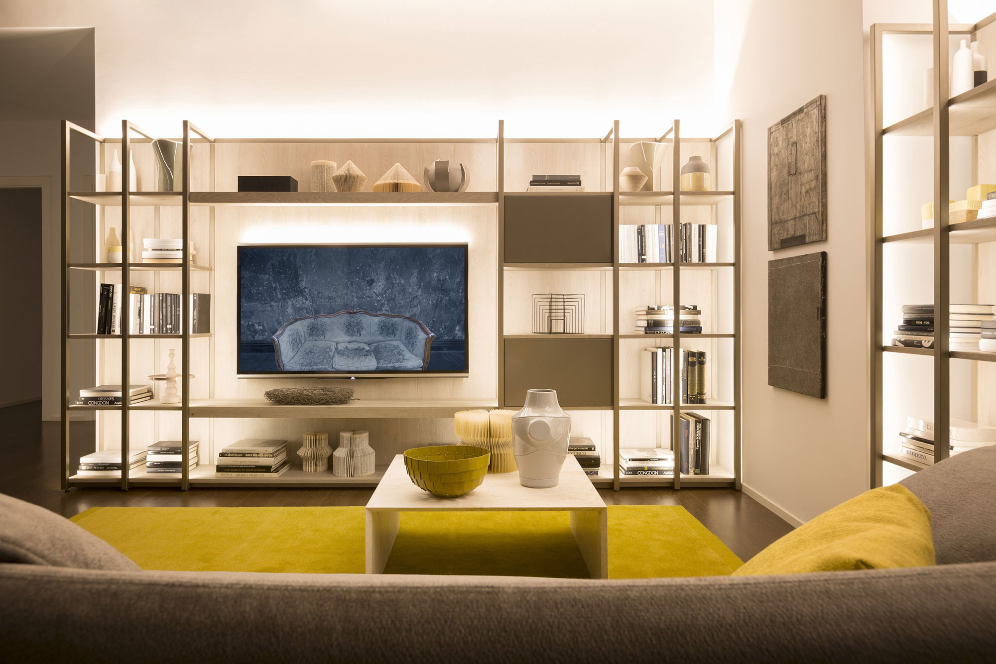 A Chic Apartment with Warm Interior and Ingeniously Light Fixtures in Milan, Italy by Matteo Nunziati (2)