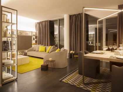 A Chic Apartment with Warm Interior and Ingeniously Light Fixtures in Milan, Italy by Matteo Nunziati (3)