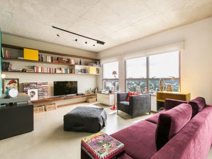 A Colorful and Comfortable Modern Apartment Full of Raw Materials in São Paulo by DT estúdio arquitetura (1)