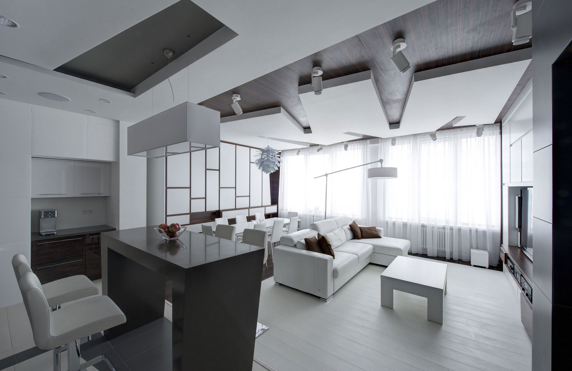 A Dramatic Modern Apartment with a Neutral Color Palette in Moscow by Vladimir Malashonok (1)