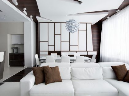 A Dramatic Modern Apartment with a Neutral Color Palette in Moscow by Vladimir Malashonok (2)