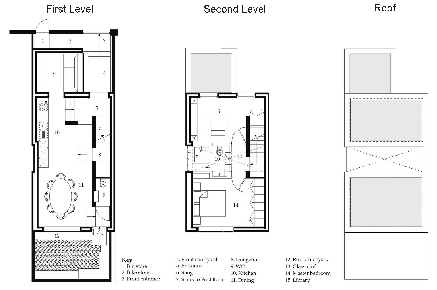 A Fascinating Home with Black Engineering Bricks and Slabs of White Marble in London by Liddicoat & Goldhill (20)