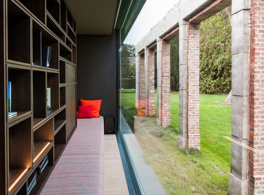 A Former Hunting Lodge Transformed into a Sleek Modern Family Home in Heverlee, Belgium by DMOA Architecten (16)