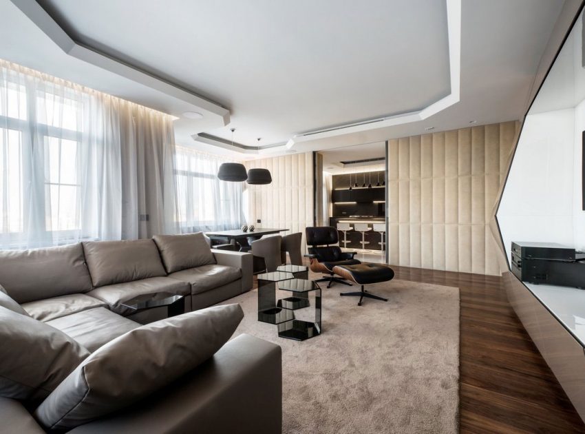 A Futuristic Modern Apartment with Eye-Catching Interior Designs in Moscow by Geometrix Design (1)
