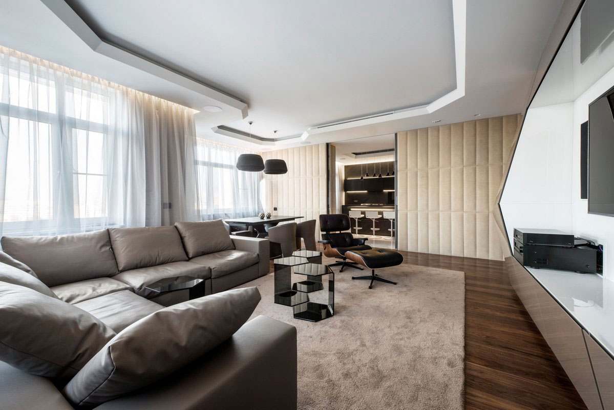 A Futuristic Modern Apartment with Eye-Catching Interior Designs in Moscow by Geometrix Design (1)