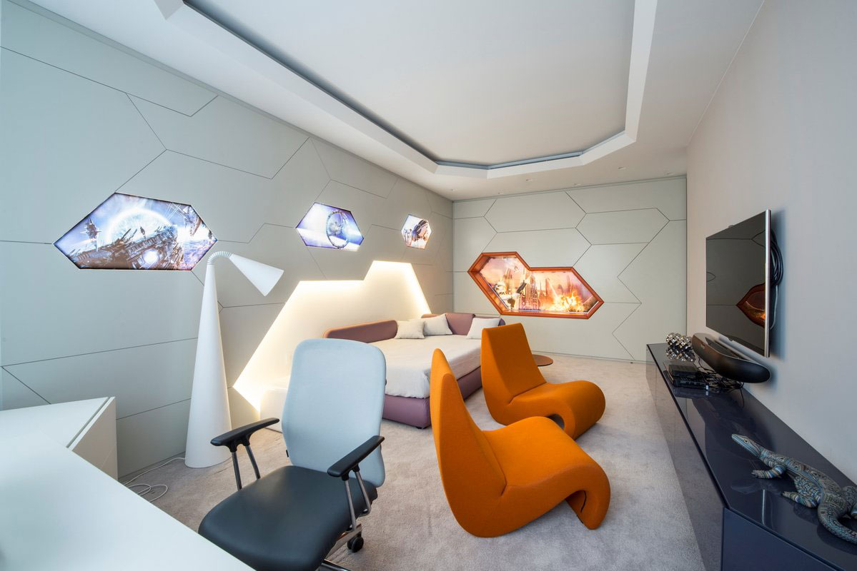 A Futuristic Modern Apartment with Eye-Catching Interior Designs in Moscow by Geometrix Design (11)