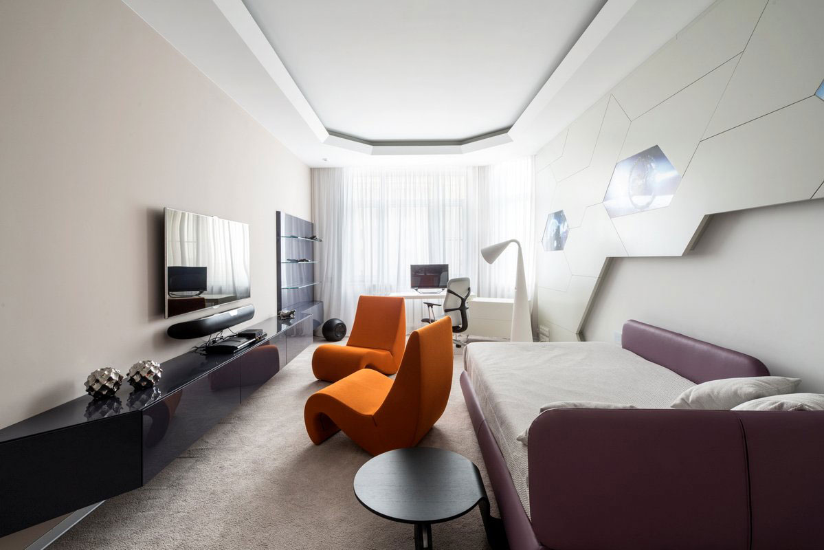 A Futuristic Modern Apartment with Eye-Catching Interior Designs in Moscow by Geometrix Design (12)