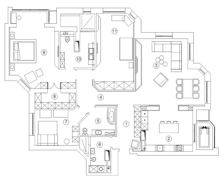 A Futuristic Modern Apartment with Eye-Catching Interior Designs in Moscow by Geometrix Design (17)