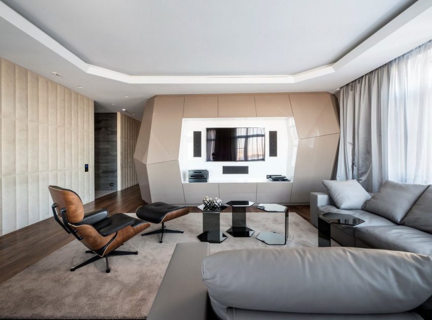 A Futuristic Modern Apartment with Eye-Catching Interior Designs in Moscow by Geometrix Design (3)