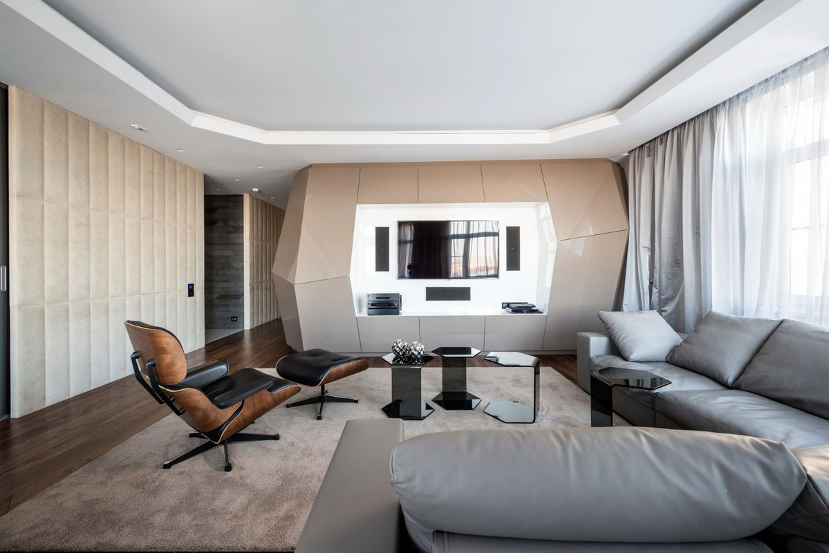 A Futuristic Modern Apartment with Eye-Catching Interior Designs in Moscow by Geometrix Design (3)