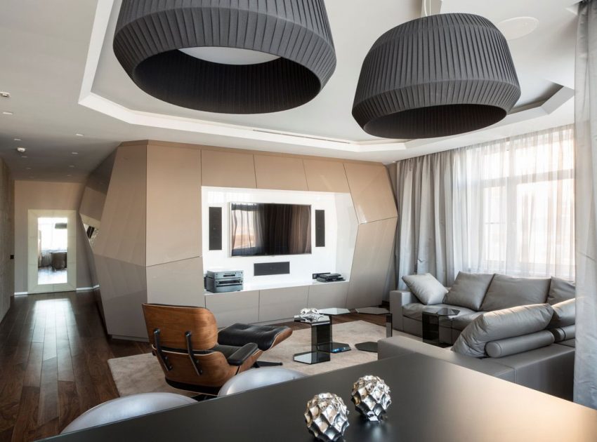 A Futuristic Modern Apartment with Eye-Catching Interior Designs in Moscow by Geometrix Design (4)