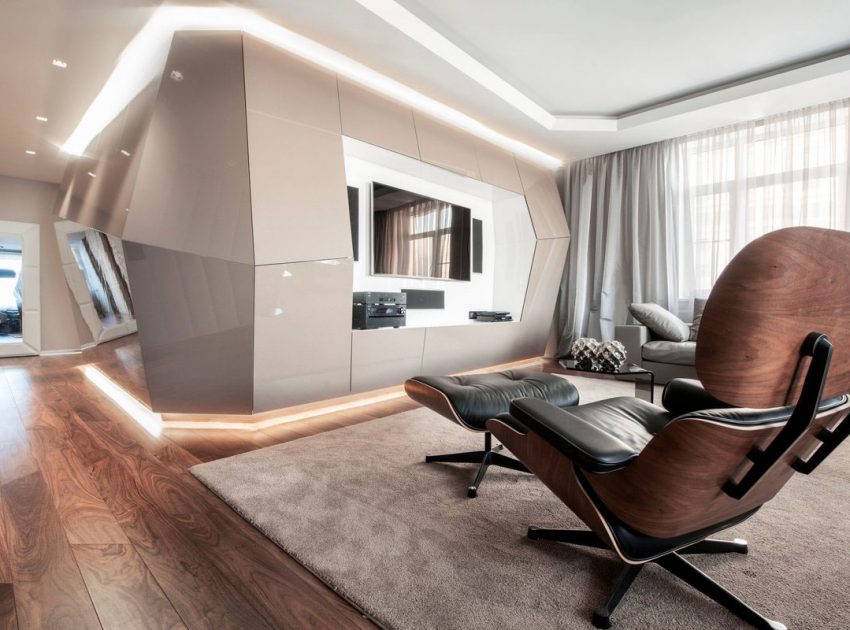 A Futuristic Modern Apartment with Eye-Catching Interior Designs in Moscow by Geometrix Design (5)