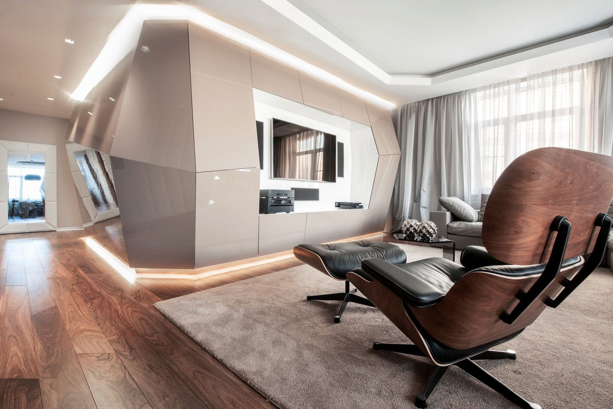 A Futuristic Modern Apartment with Eye-Catching Interior Designs in Moscow by Geometrix Design (5)