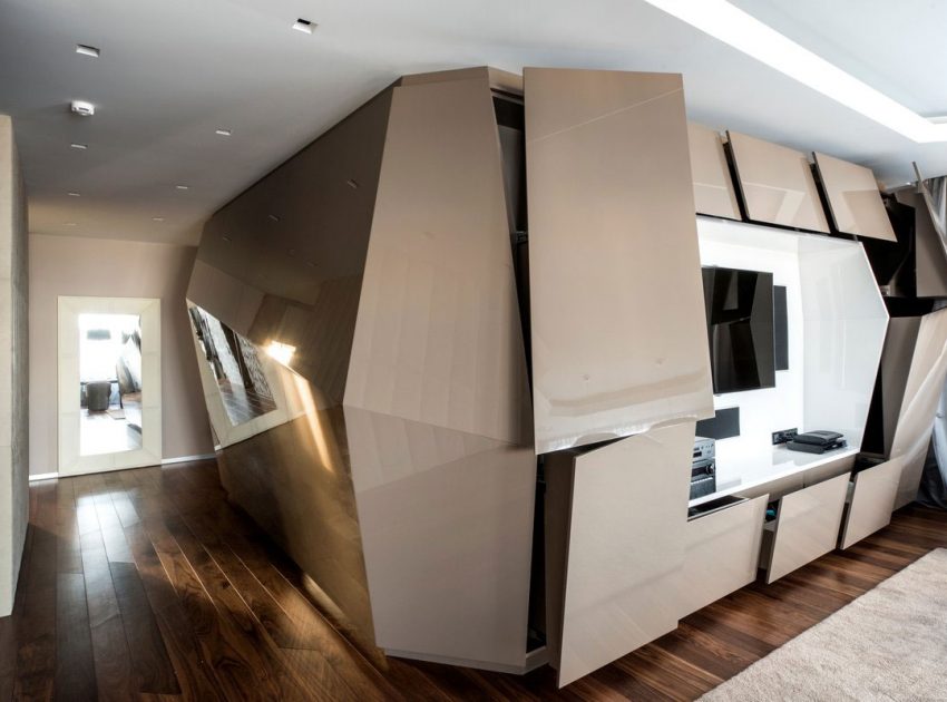 A Futuristic Modern Apartment with Eye-Catching Interior Designs in Moscow by Geometrix Design (6)