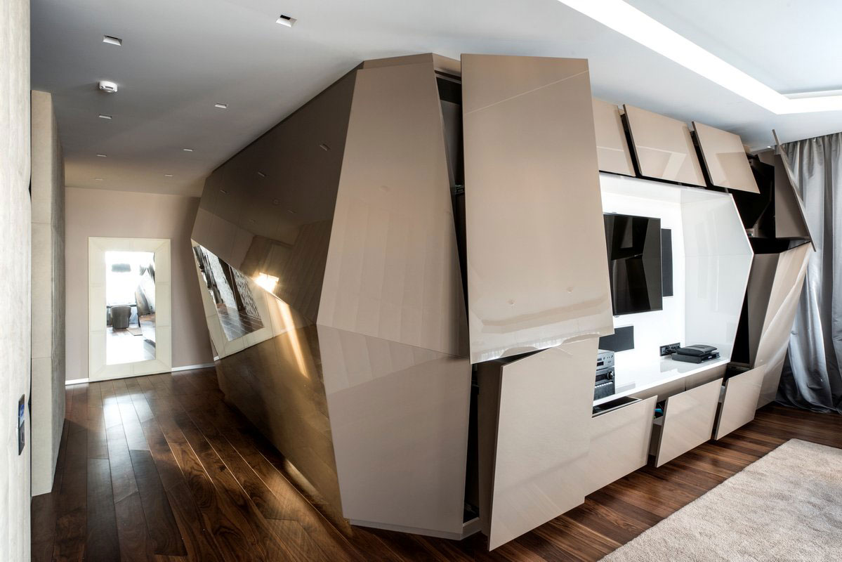 A Futuristic Modern Apartment with Eye-Catching Interior Designs in Moscow by Geometrix Design (6)