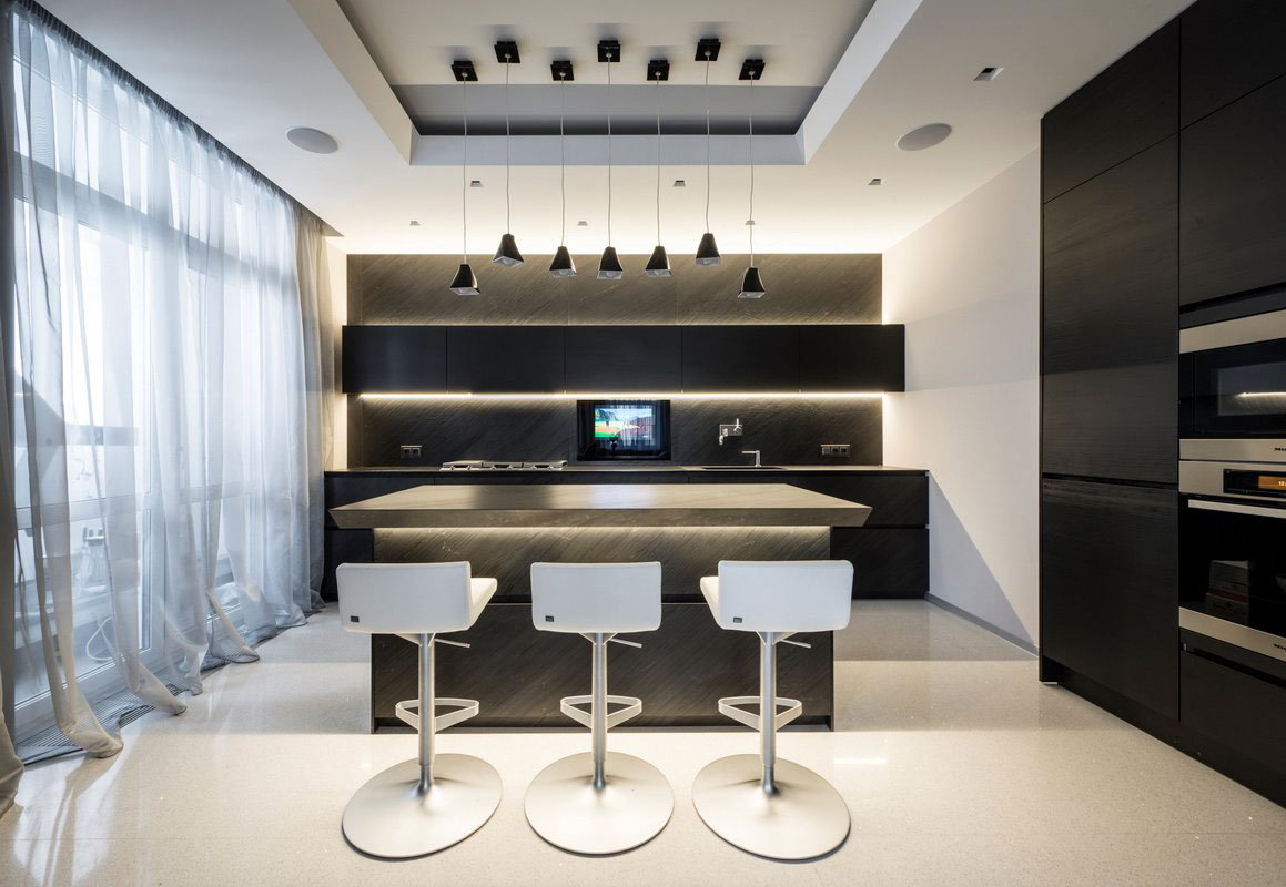 A Futuristic Modern Apartment with Eye-Catching Interior Designs in Moscow by Geometrix Design (7)