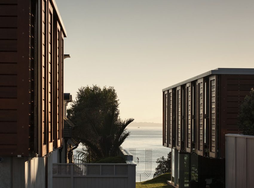 A Geometric Modern Beachfront Home Composed of Three Separate Structures in New Zealand by Athfield Architects (31)