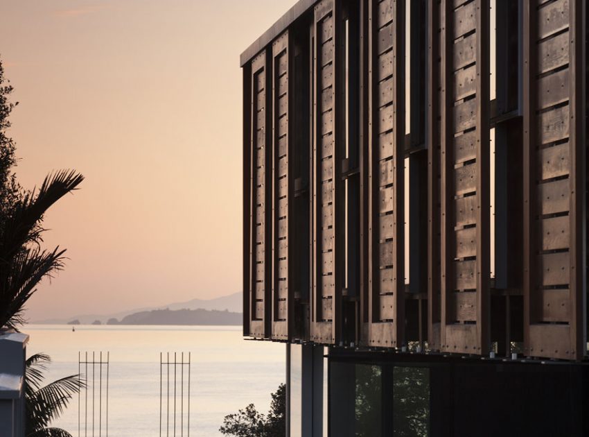 A Geometric Modern Beachfront Home Composed of Three Separate Structures in New Zealand by Athfield Architects (32)