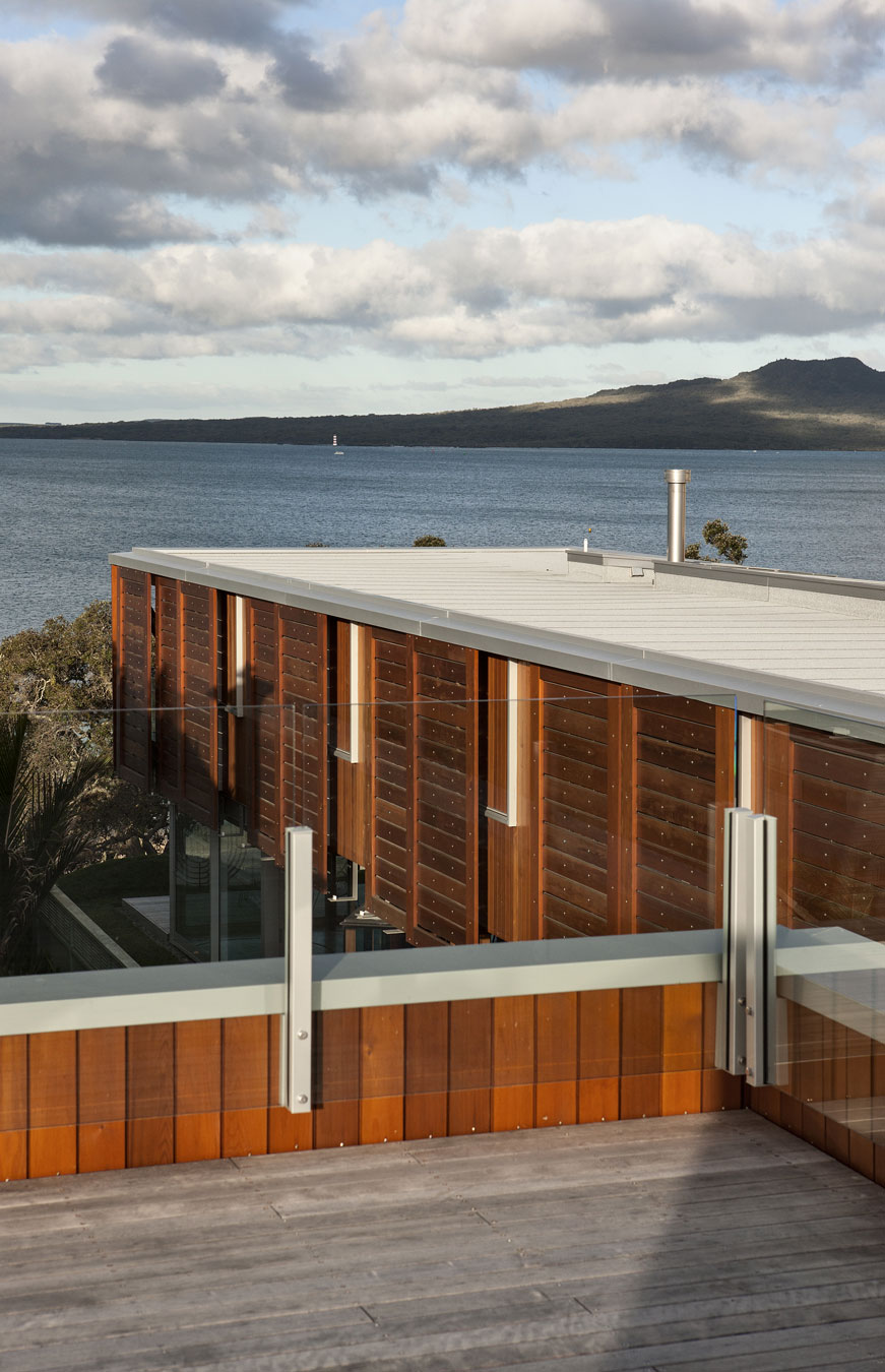 A Geometric Modern Beachfront Home Composed of Three Separate Structures in New Zealand by Athfield Architects (8)