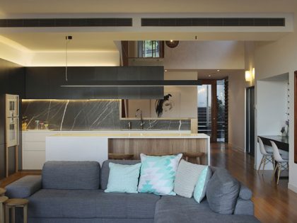 A Gorgeous Modern Home with Warm and Dynamic Interiors in Paddington, Australia by Shaun Lockyer Architects (6)