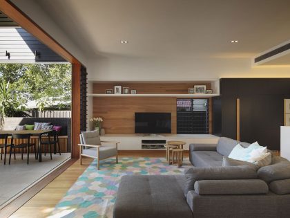 A Gorgeous Modern Home with Warm and Dynamic Interiors in Paddington, Australia by Shaun Lockyer Architects (9)