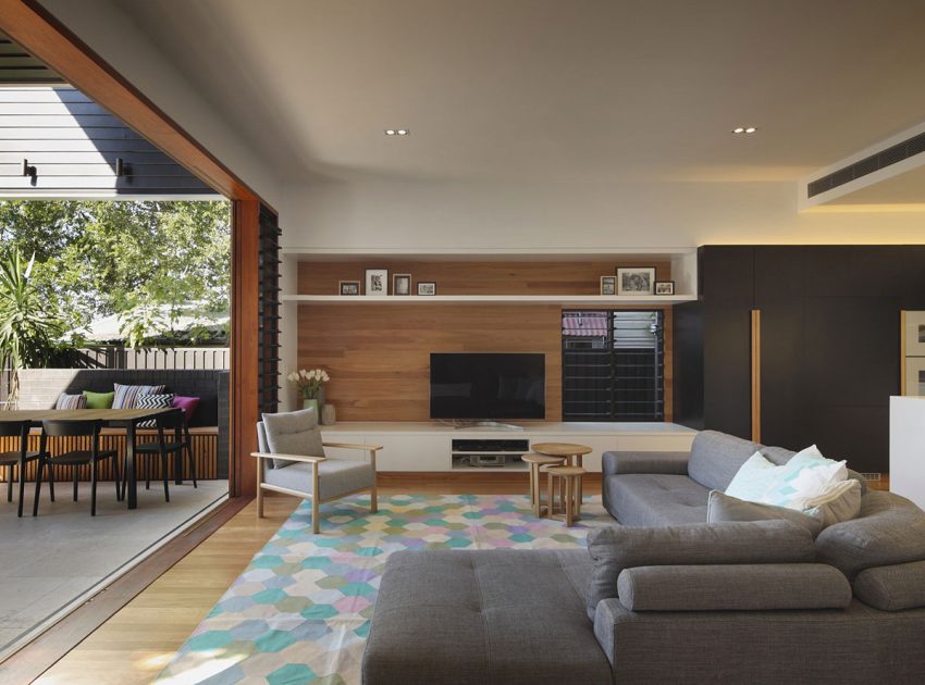A Gorgeous Modern Home with Warm and Dynamic Interiors in Paddington, Australia by Shaun Lockyer Architects (9)