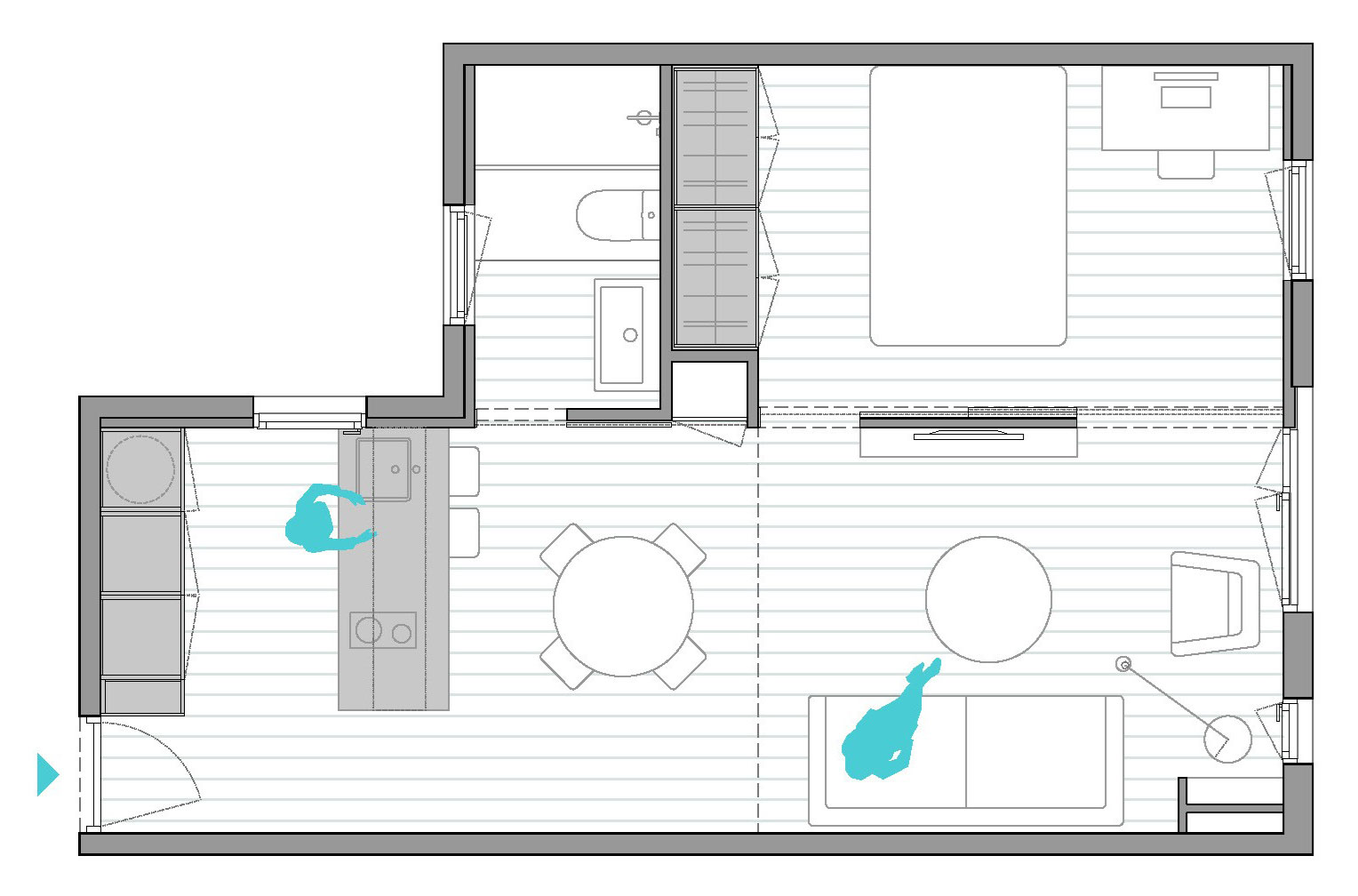 A Luminous Apartment with Clean and Fresh Interiors in Barcelona, Spain by Nook Architects (12)