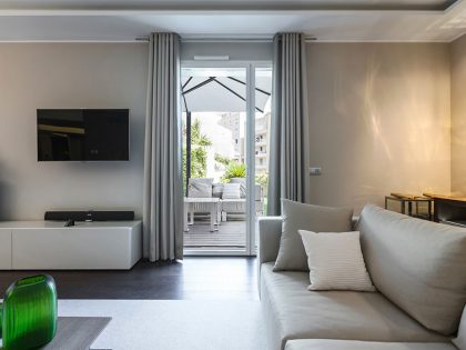 A Luxury Contemporary Apartment with Exquisite Interior and Pale Colors in Cap-d’Ail, France