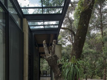 A Modern Concrete Home Surrounded by Trees and Vegetation Embrace in Morelos by Taller|A arquitectos (8)