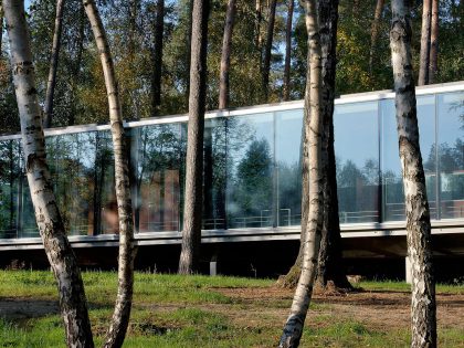 A Modern Forest House Built From Glass, Iron and Wood Structure in Ottignies, Belgium