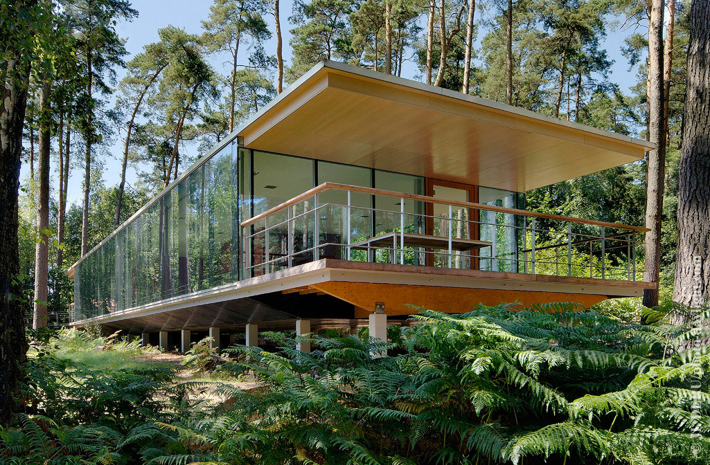 A Modern Forest House Built From Glass, Iron and Wood Structure in Ottignies, Belgium by Artau Architecture (3)