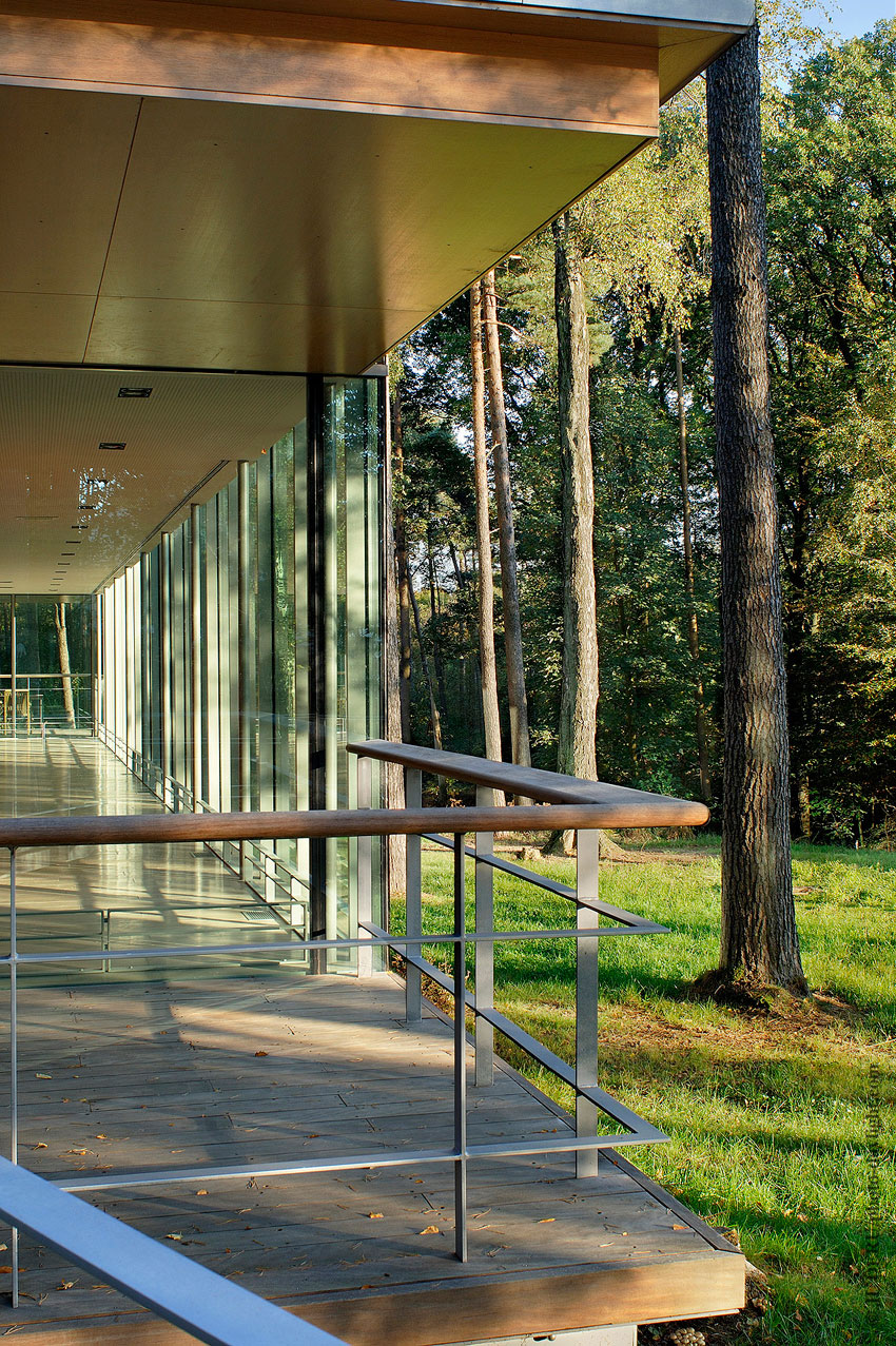 A Modern Forest House Built From Glass, Iron and Wood Structure in Ottignies, Belgium by Artau Architecture (5)