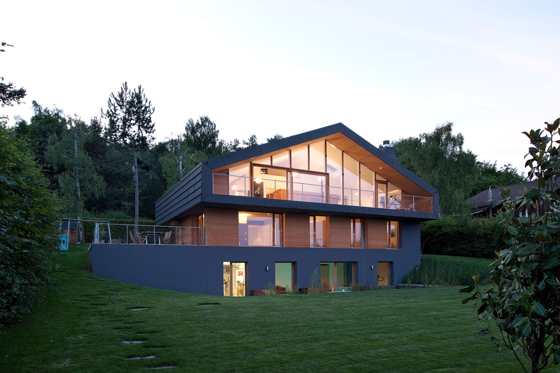A Playful Contemporary Home Surrounded by Wildlife and Breathtaking Views in Genolier, Switzerland by LRS Architectes (12)