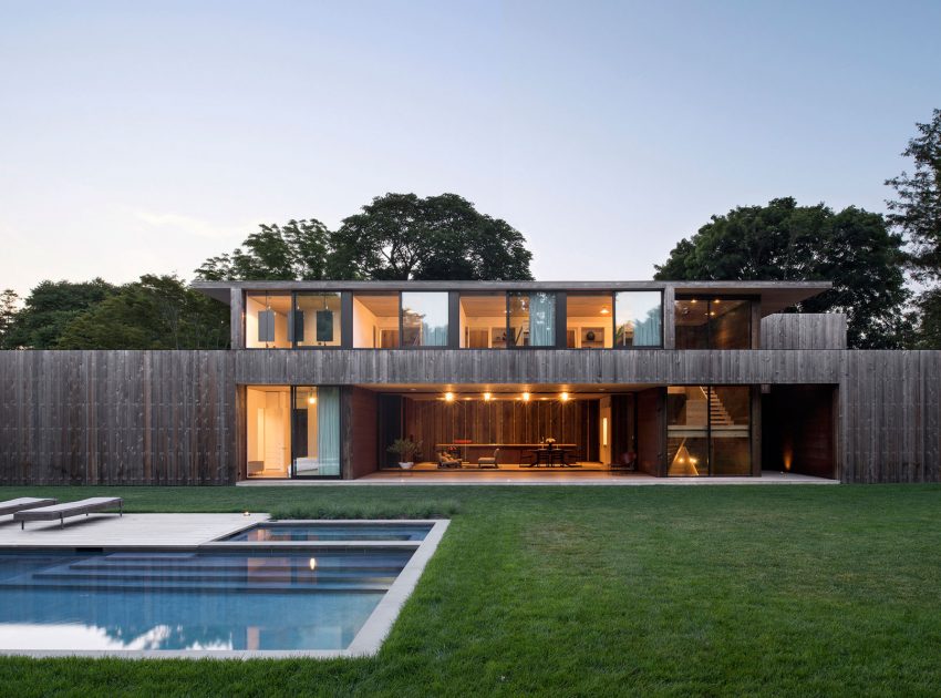 A Smart and Stylish Family Home with Series of Parallel Walls in Amagansett by Bates Masi Architects (13)