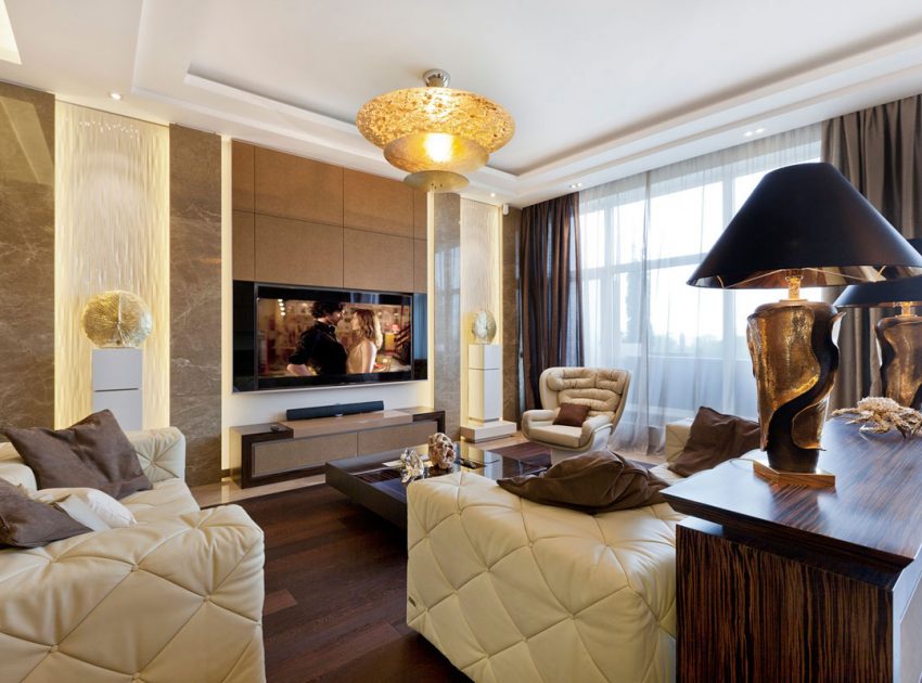 A Sophisticated Art Deco Home with Elegant Rich Wood and Golden Accents in St. Petersburg by NG Studio (1)