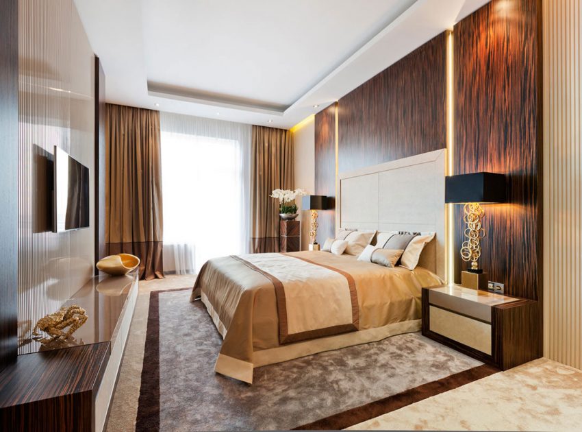 A Sophisticated Art Deco Home with Elegant Rich Wood and Golden Accents in St. Petersburg by NG Studio (11)