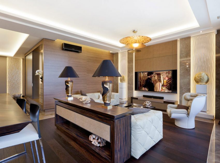 A Sophisticated Art Deco Home with Elegant Rich Wood and Golden Accents in St. Petersburg by NG Studio (2)