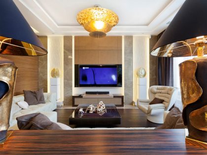 A Sophisticated Art Deco Home with Elegant Rich Wood and Golden Accents in St. Petersburg by NG Studio (4)