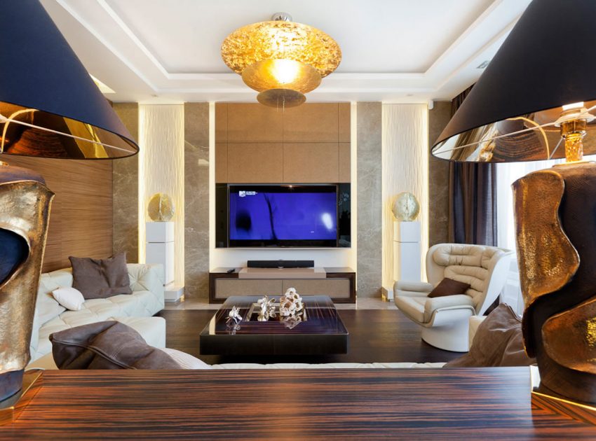 A Sophisticated Art Deco Home with Elegant Rich Wood and Golden Accents in St. Petersburg by NG Studio (4)