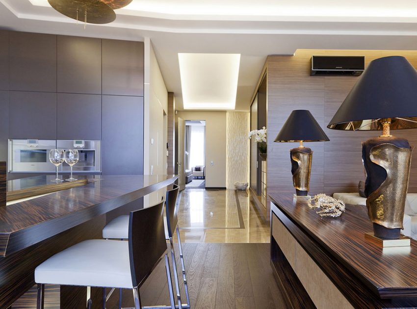 A Sophisticated Art Deco Home with Elegant Rich Wood and Golden Accents in St. Petersburg by NG Studio (6)