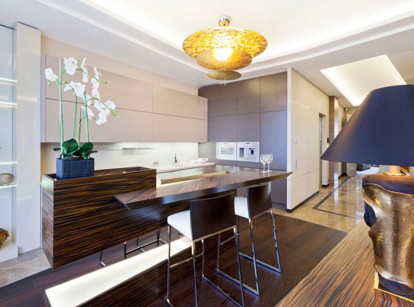 A Sophisticated Art Deco Home with Elegant Rich Wood and Golden Accents in St. Petersburg by NG Studio (8)